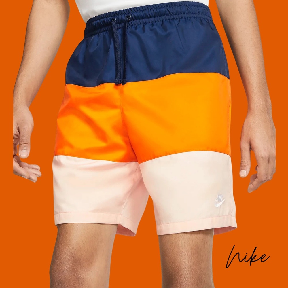 Nike Sportswear City Edition Woven Shorts – Orange/Blue, Unisex